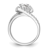 14K White Gold 0.50 Carat Lab Grown Diamond VS SI+ G+ Semi-Mount Pet Set Engagement Ring view 2