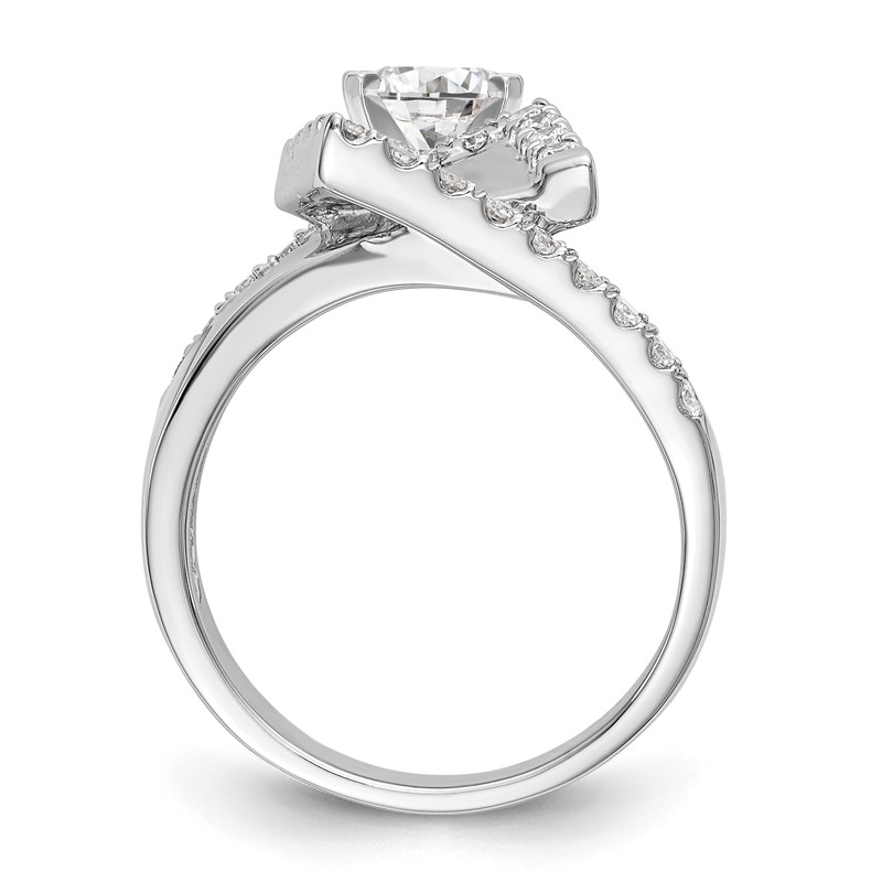 14k White Gold 1/2 carat Lab Grown Diamond VS/SI+ G+ Semi-Mount Pet Set Engagement Ring