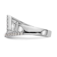 14K White Gold 0.50 Carat Lab Grown Diamond VS SI+ G+ Semi-Mount Pet Set Engagement Ring view 4