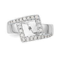 14K White Gold 0.50 Carat Lab Grown Diamond VS SI+ G+ Semi-Mount Pet Set Engagement Ring view 5