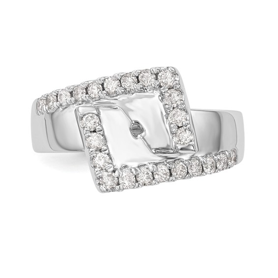 Peg Set Diamond Semi-mount By-Pass Engagement Rings