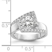 14K White Gold 0.50 Carat Lab Grown Diamond VS SI+ G+ Semi-Mount Pet Set Engagement Ring view 3
