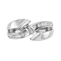 14K White Gold 0.20 Carat Lab Grown Diamond VS SI+ G+ Semi-Mount Pet Set Engagement Ring view 5