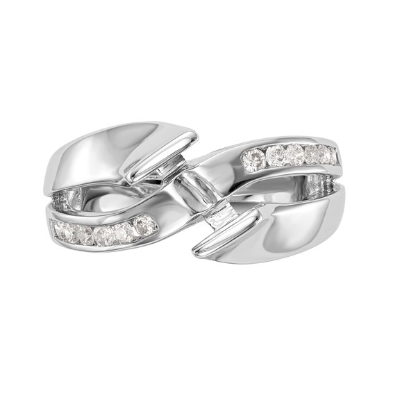 Diamond Semi-mount By-Pass Engagement Rings