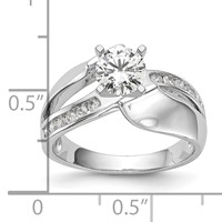 14K White Gold 0.20 Carat Lab Grown Diamond VS SI+ G+ Semi-Mount Pet Set Engagement Ring view 4