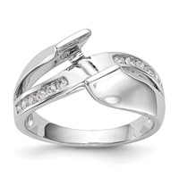 14K White Gold 0.20 Carat Lab Grown Diamond VS SI+ G+ Semi-Mount Pet Set Engagement Ring view 1