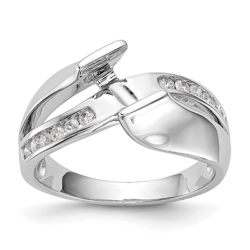 14K White Gold 0.20 Carat Lab Grown Diamond VS SI+ G+ Semi-Mount Pet Set Engagement Ring