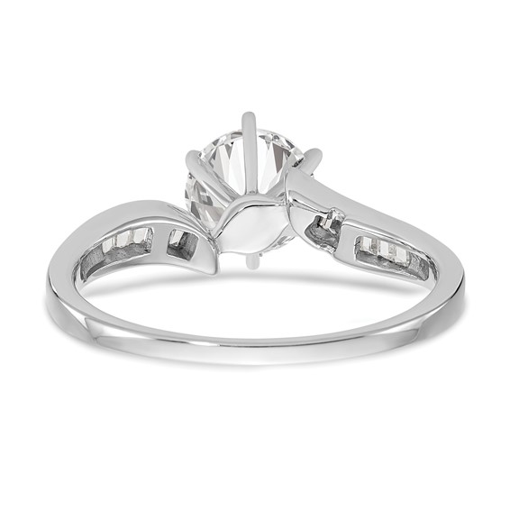Peg Set Diamond Semi-mount By-Pass Engagement Rings