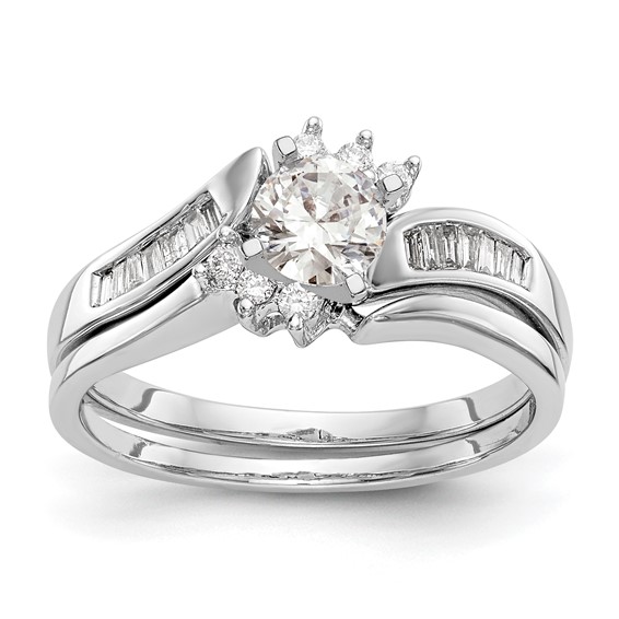 Peg Set Diamond Semi-mount By-Pass Engagement Rings
