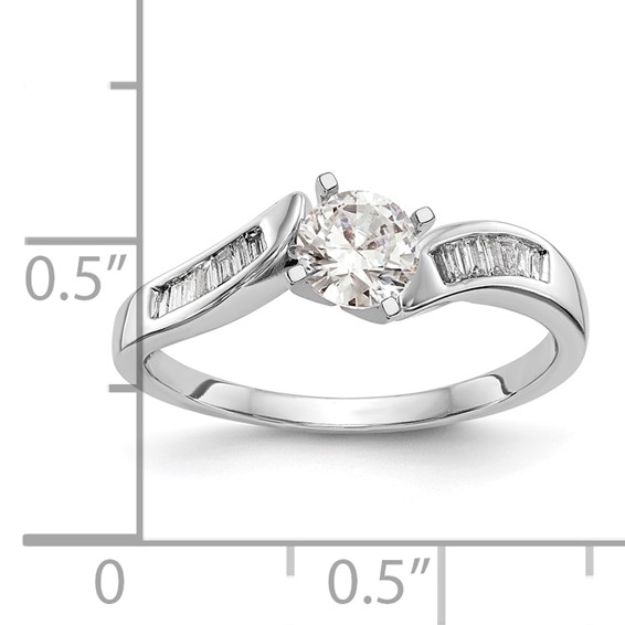Peg Set Diamond Semi-mount By-Pass Engagement Rings