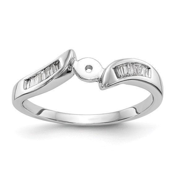 Peg Set Diamond Semi-mount By-Pass Engagement Rings