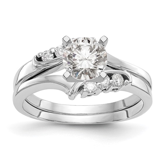 Peg Set Diamond Semi-mount By-Pass Engagement Rings