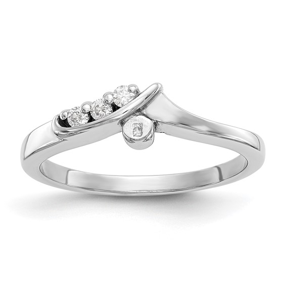 Peg Set Diamond Semi-mount By-Pass Engagement Rings
