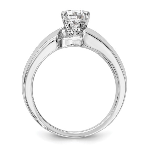 14k White Gold Peg Set Diamond Semi-mount By-Pass Engagement Ring