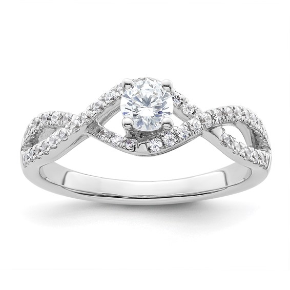 Diamond Round Semi-mount By-Pass Engagement Rings
