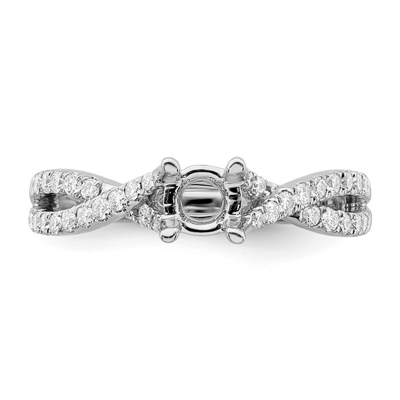 Diamond Round Semi-mount By-Pass Engagement Rings