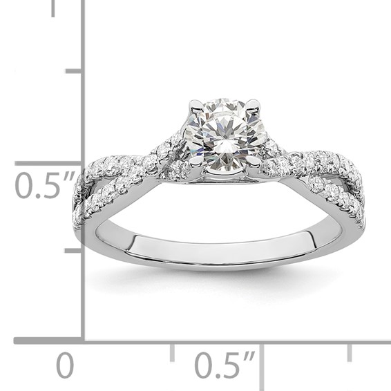Diamond Round Semi-mount By-Pass Engagement Rings