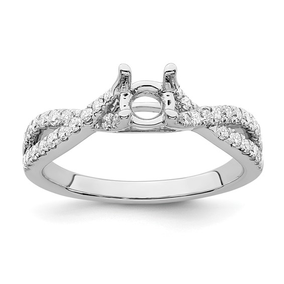 Diamond Round Semi-mount By-Pass Engagement Rings