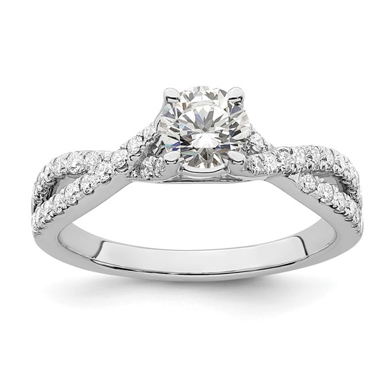 Diamond Round Semi-mount By-Pass Engagement Rings