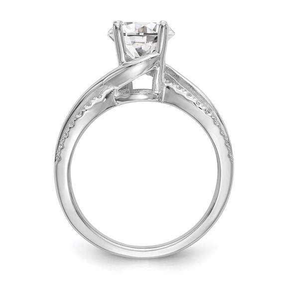 Diamond Round Semi-mount Criss-Cross Engagement Rings