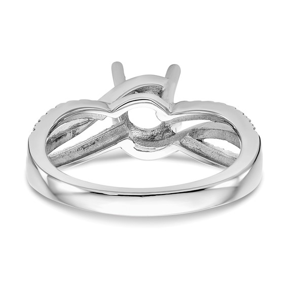 Diamond Round Semi-mount Criss-Cross Engagement Rings