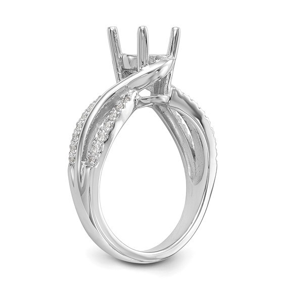 Diamond Round Semi-mount Criss-Cross Engagement Rings