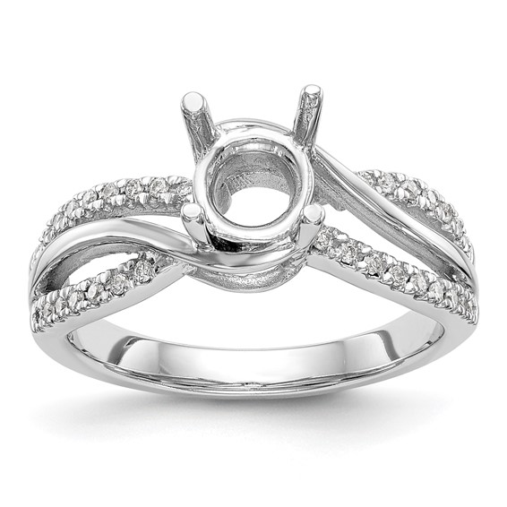 Diamond Round Semi-mount Criss-Cross Engagement Rings