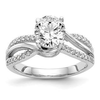 Diamond Round Semi-mount Criss-Cross Engagement Rings