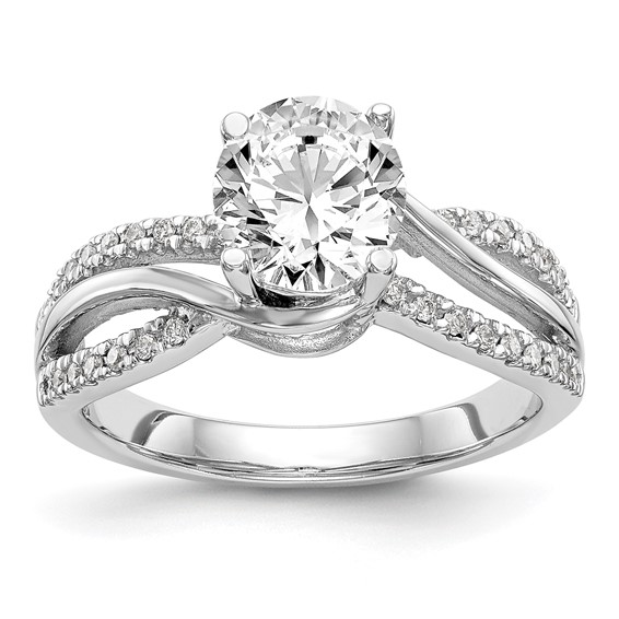 Diamond Round Semi-mount Criss-Cross Engagement Rings
