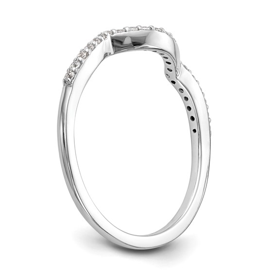 14k White Gold Contoured Wedding Band Mounting