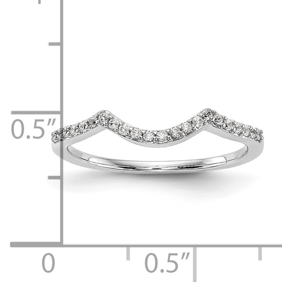 14k White Gold Contoured Wedding Band Mounting