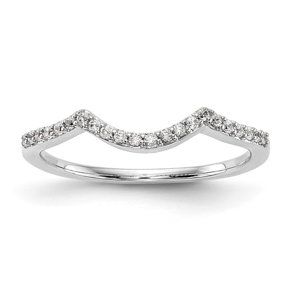 14k White Gold Contoured Wedding Band Mounting