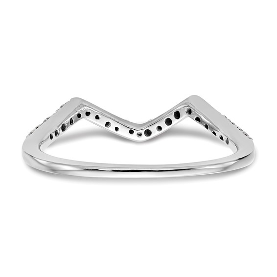 14k White Gold 1/6 carat Diamond Contoured Complete Wedding Band