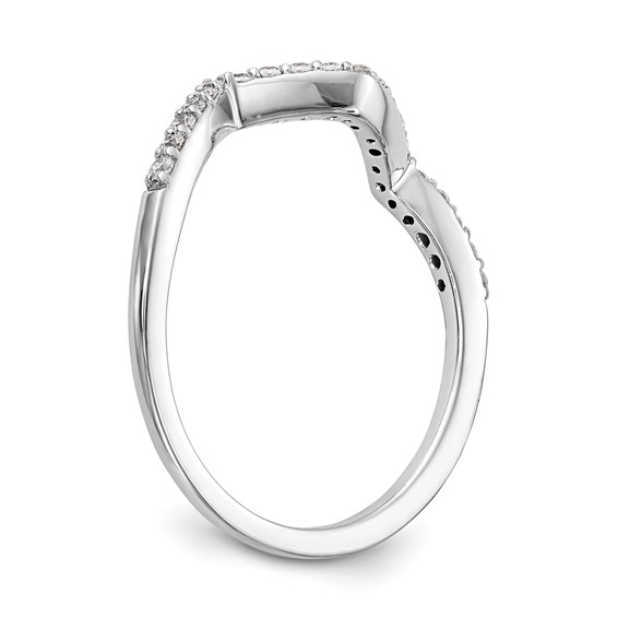 14k White Gold 1/6 carat Diamond Contoured Complete Wedding Band