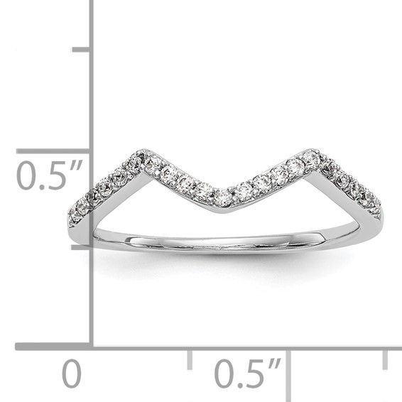 14k White Gold 1/6 carat Diamond Contoured Complete Wedding Band