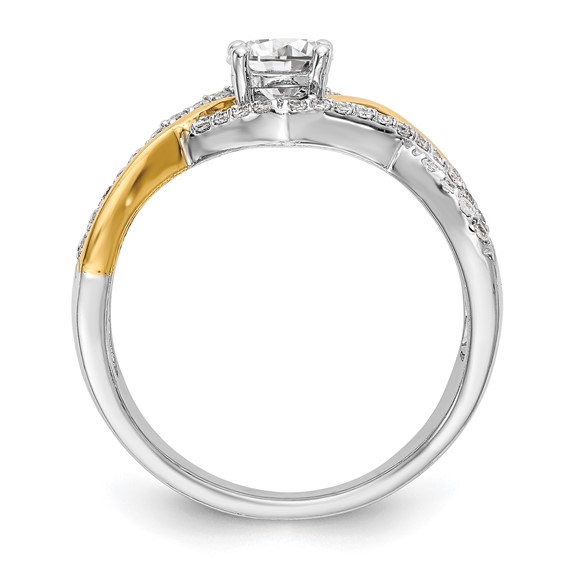 Diamond Round Semi-mount Criss-Cross Engagement Rings