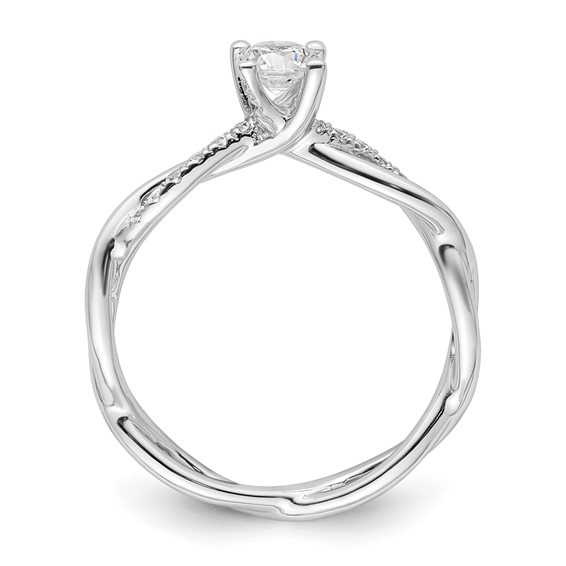 Diamond Round Semi-mount Criss-Cross Engagement Rings
