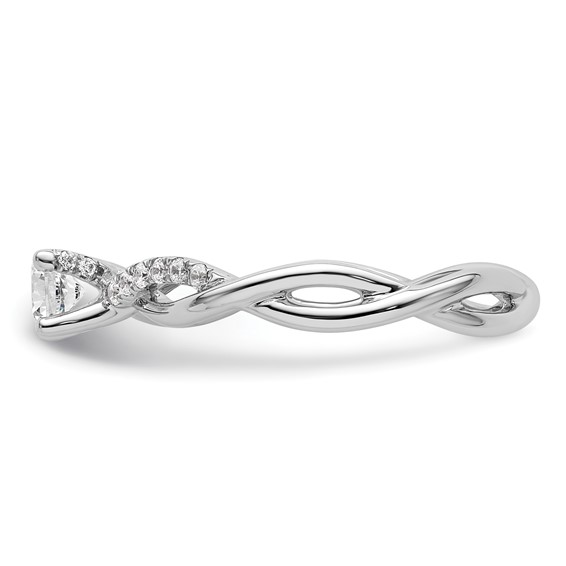 Diamond Round Semi-mount Criss-Cross Engagement Rings