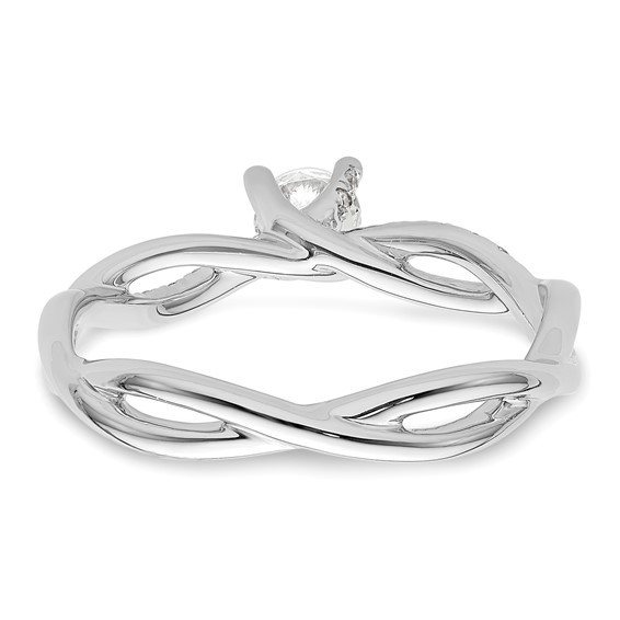 Diamond Round Semi-mount Criss-Cross Engagement Rings