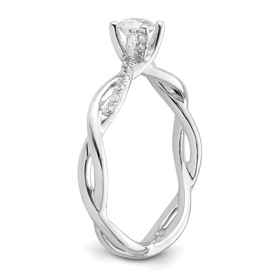 Diamond Round Semi-mount Criss-Cross Engagement Rings
