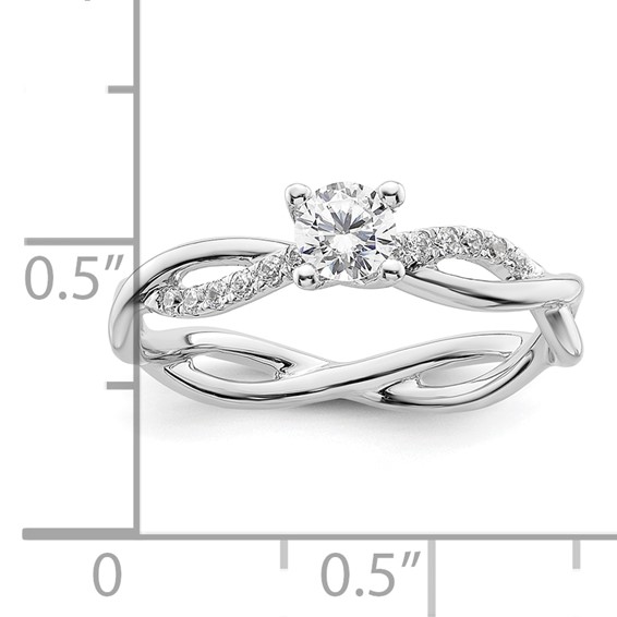 Diamond Round Semi-mount Criss-Cross Engagement Rings