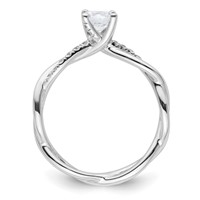 14K White Gold 0.62 Carat Lab Grown Diamond VS SI+ G+ Round Complete Bypass Engagment Ring view 2