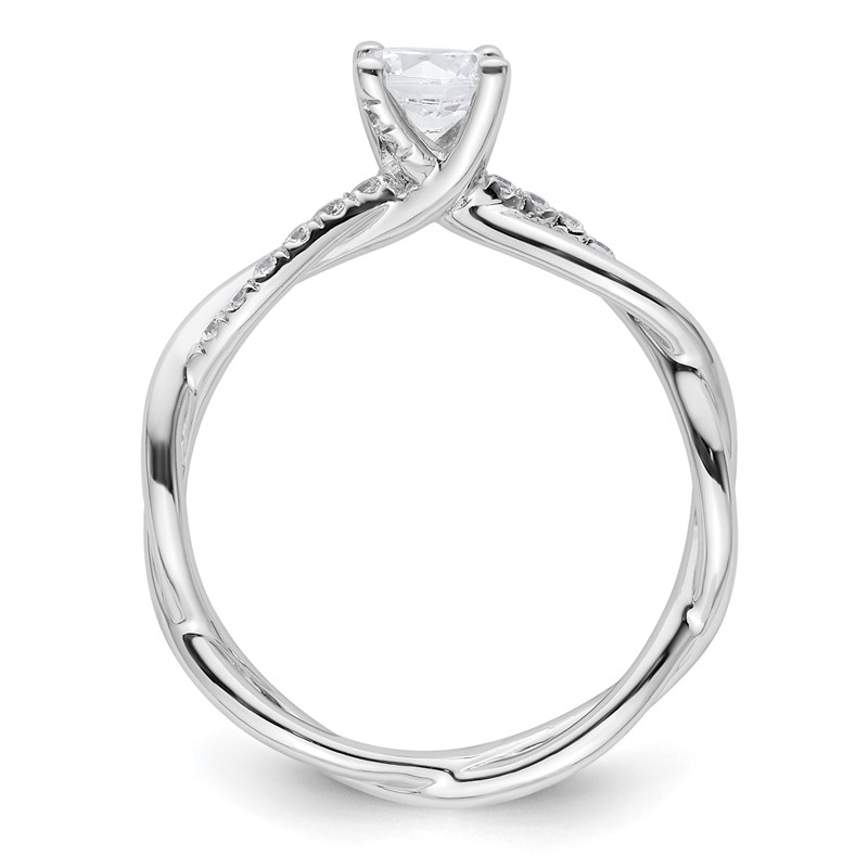 14k White Gold 5/8 carat Lab Grown Diamond VS/SI+ G+ Round Complete Bypass Engagment Ring