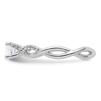 14K White Gold 0.62 Carat Lab Grown Diamond VS SI+ G+ Round Complete Bypass Engagment Ring view 3