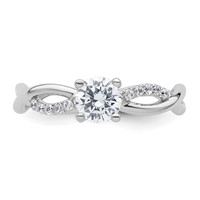 14K White Gold 0.62 Carat Lab Grown Diamond VS SI+ G+ Round Complete Bypass Engagment Ring view 4