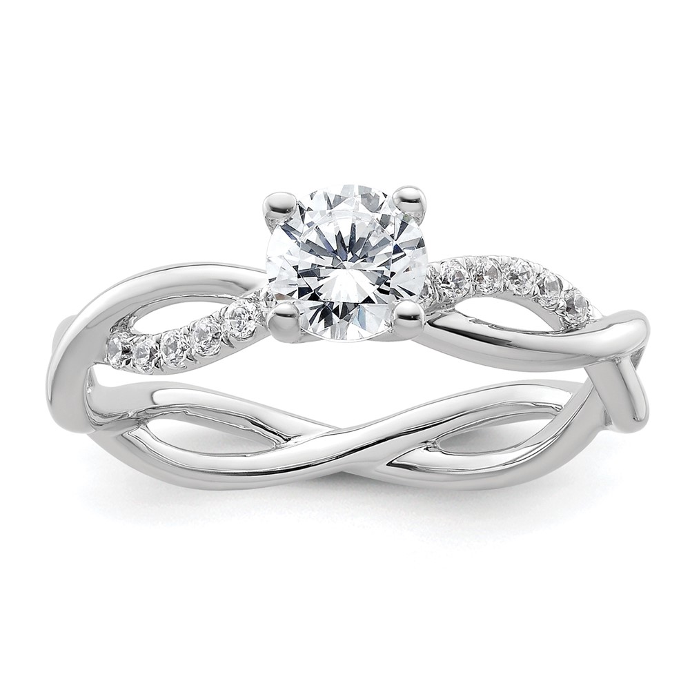 14k White Gold 5/8 carat Lab Grown Diamond VS/SI+ G+ Round Complete Bypass Engagment Ring (RM2525E-050-CWLG)