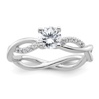 14K White Gold 0.62 Carat Lab Grown Diamond VS SI+ G+ Round Complete Bypass Engagment Ring view 1