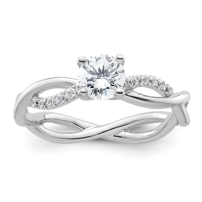 14k White Gold 5/8 carat Lab Grown Diamond VS/SI+ G+ Round Complete Bypass Engagment Ring
