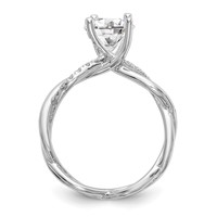 14K White Gold 0.20 Carat Lab Grown Diamond VS SI+ G+ 0.75 Carat Center Round Semi Mount Bypass Engagement Ring view 3