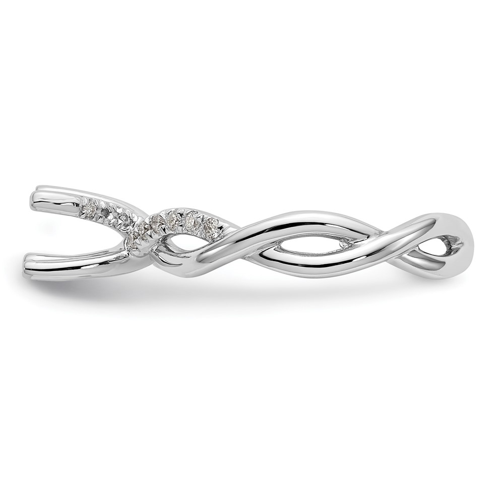 14k White Gold 1/5 carat Lab Grown Diamond VS/SI+ G+ 3/4 carat Center Round Semi Mount Bypass Engagement Ring (RM2525E-075-WLG)